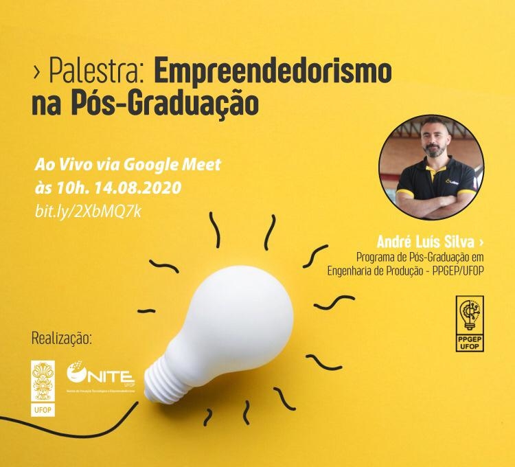 Cartaz de divulgação da Palestra "Empreendedorismo na Pós-Graduação"